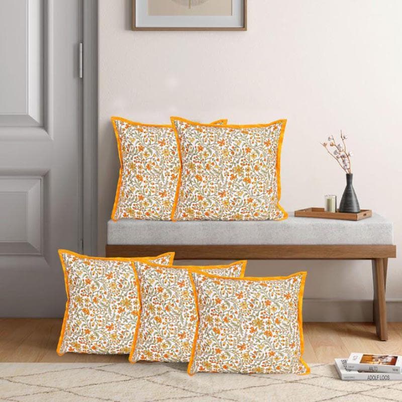 Cushion Cover Sets - Suramya Floral Cushion Cover - Set Of Five