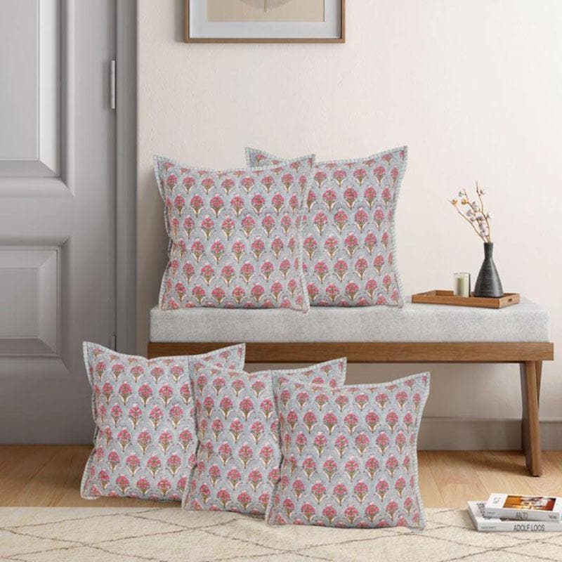 Buy Tanu Floral Cushion Cover - Set Of Five Cushion Cover Sets from Vaaree