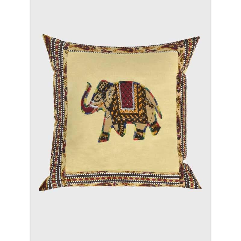 Buy Traditionally Tuskan Cushion Cover (Cream) - Set Of Five Cushion Cover Sets from Vaaree