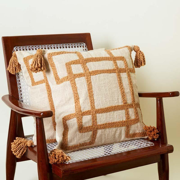 Cushion Cover Sets - Tufted Caramel Cushion Cover - Set Of Two