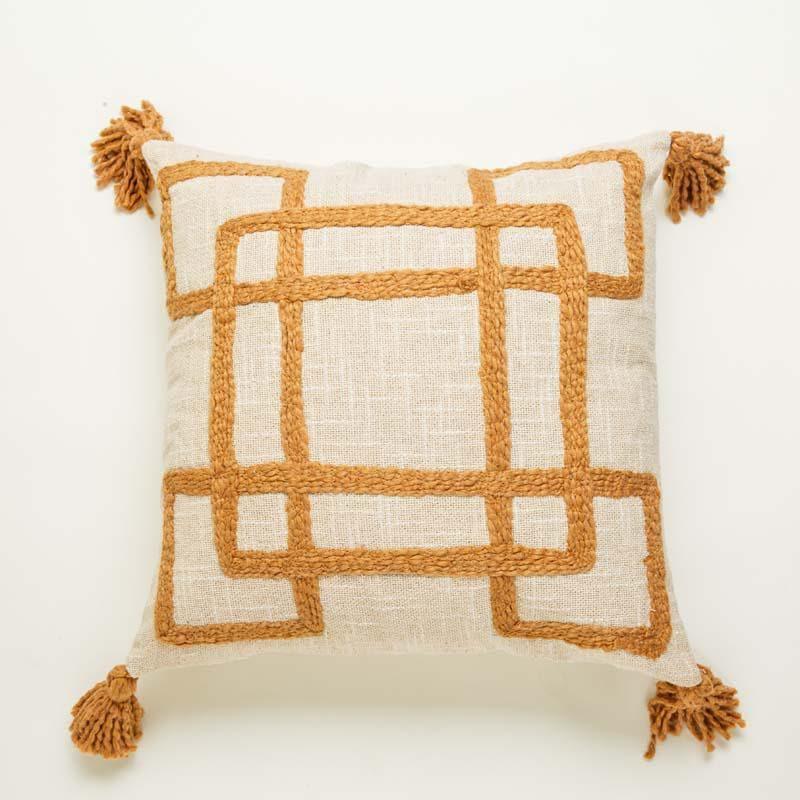 Buy Tufted Caramel Cushion Cover - Set Of Two Cushion Cover Sets from Vaaree