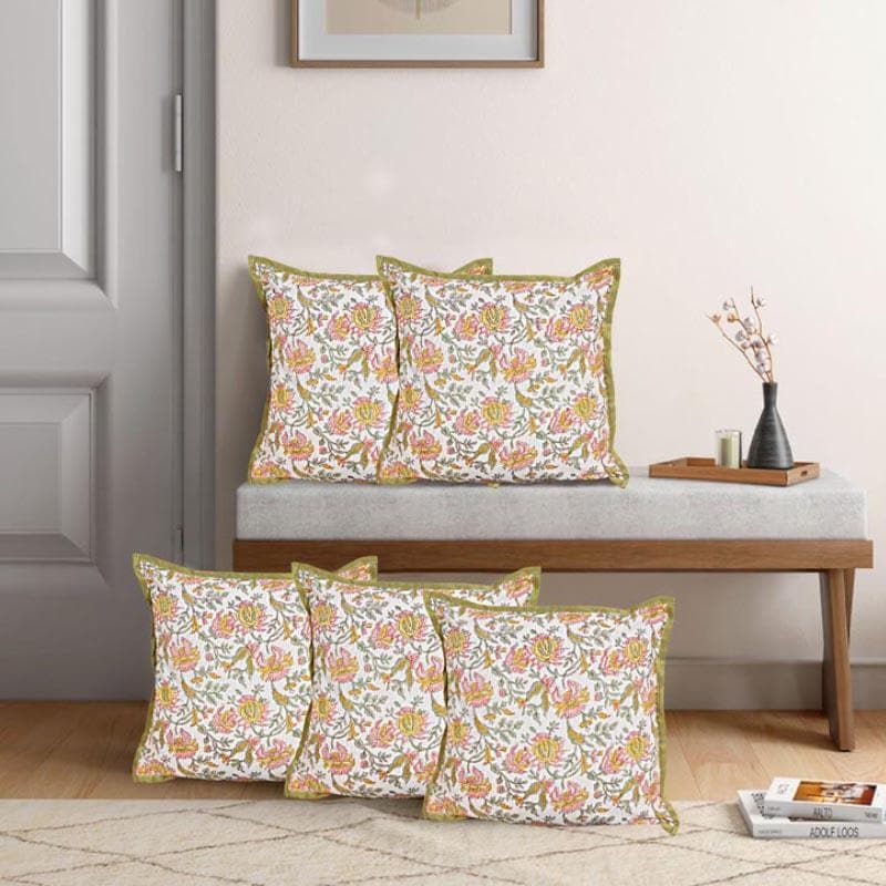 Buy Vashti Floral Cushion Cover - Set Of Five Cushion Cover Sets from Vaaree