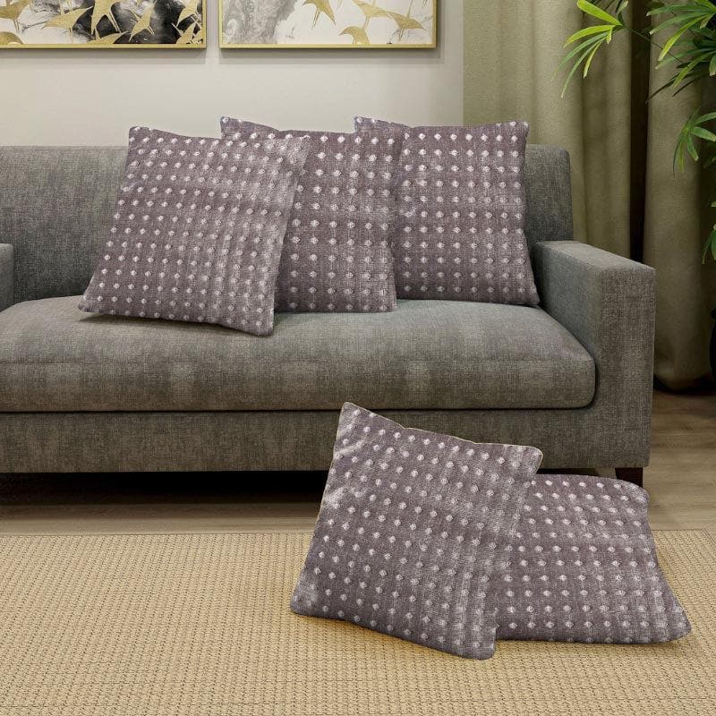 Cushion Cover Sets - Whimsy Sheen Cushion Cover (Grey) - Set Of Five