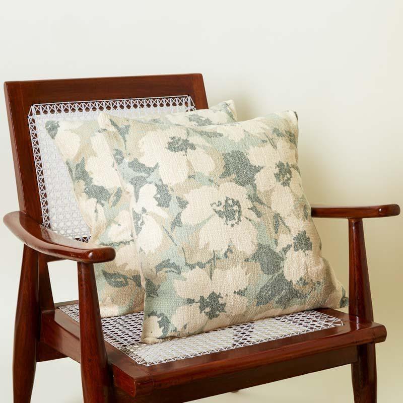 Buy White Lotus Cushion Cover - Set Of Two Cushion Cover Sets from Vaaree