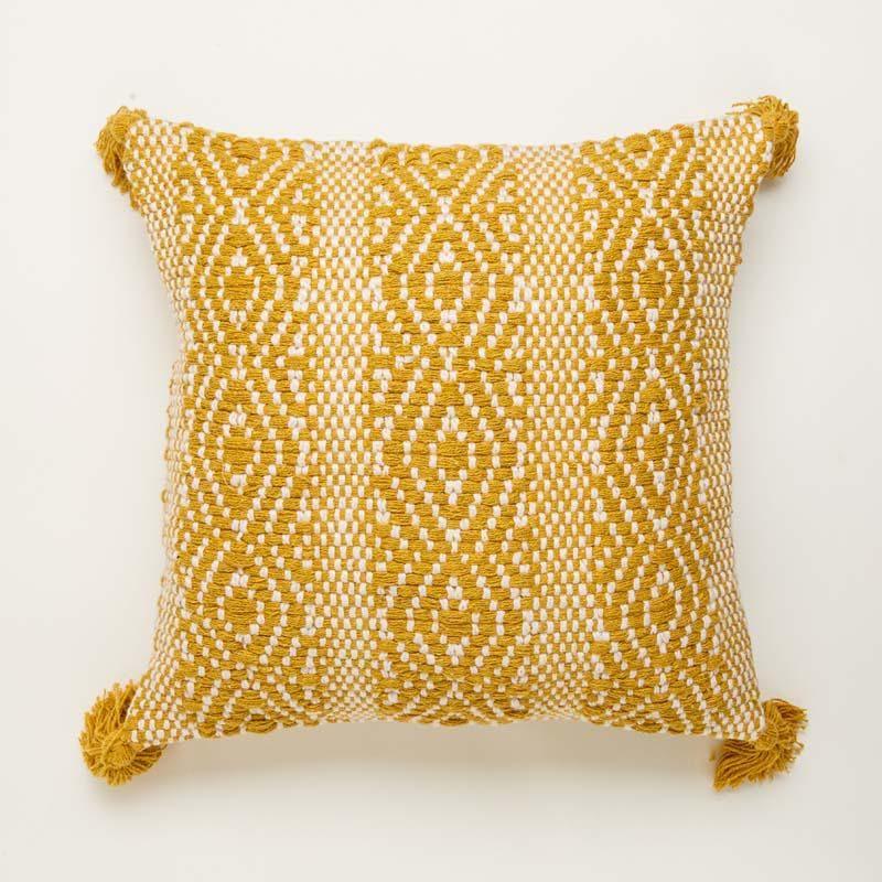 Buy Yellow Diamond Cushion Cover - Set Of Two Cushion Cover Sets from Vaaree