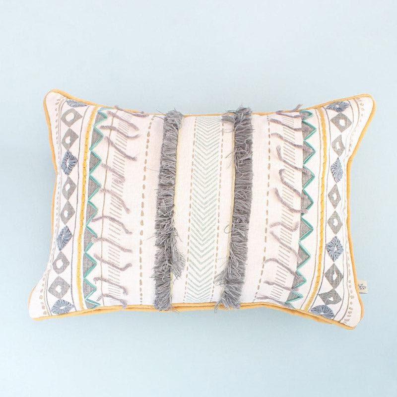 Cushion Covers - Aiden Hand Embroidered Lumbar Cushion Cover