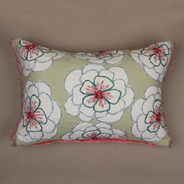Cushion Covers - Alice Hand Embroidered Cushion Cover - Green