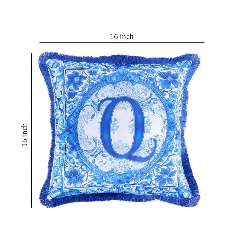 Cushion Covers - Alphabet Q Indigo Cushion Cover