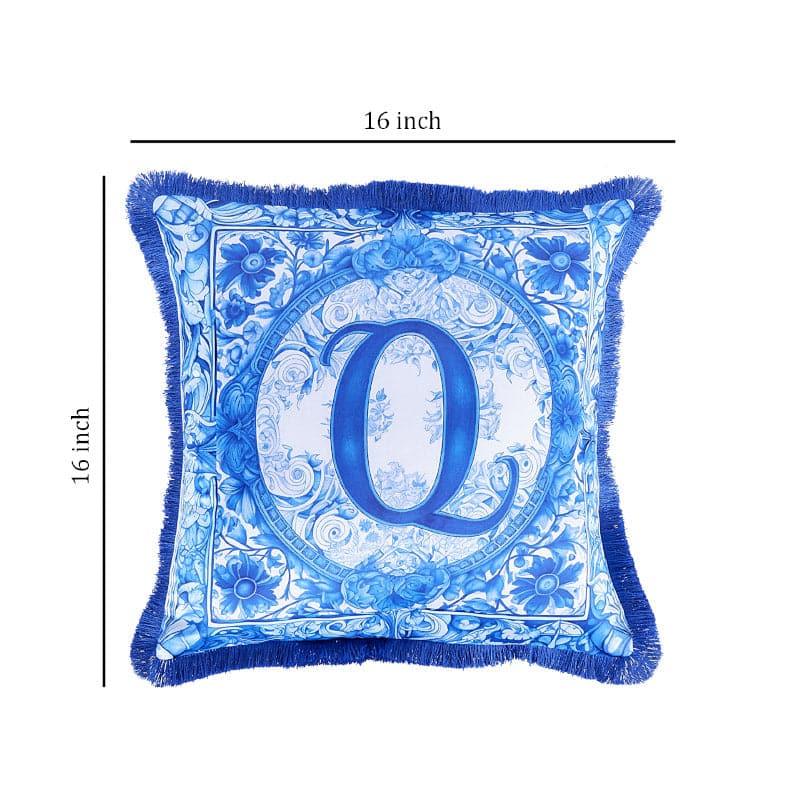 Buy Alphabet Q Indigo Cushion Cover Cushion Covers from Vaaree