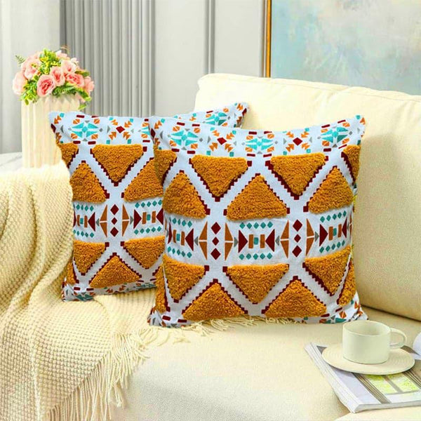 Cushion Covers - Amber Zest Tufted Cushion Cover - Set Of Two