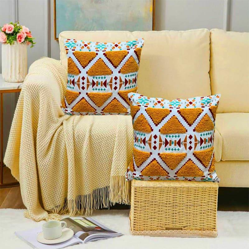Buy Cushion Covers - Amber Zest Tufted Cushion Cover - Set Of Two at Vaaree online
