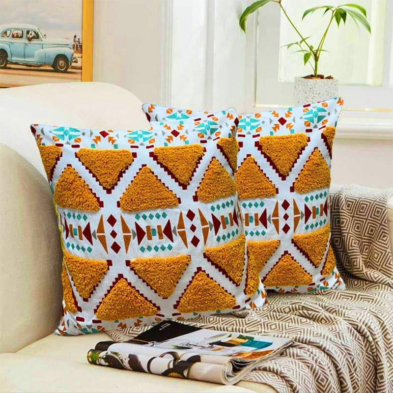Buy Cushion Covers - Amber Zest Tufted Cushion Cover - Set Of Two at Vaaree online