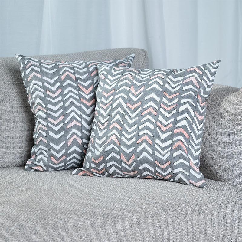 Buy Arrow Stripe Cushion Cover - Grey Cushion Covers from Vaaree