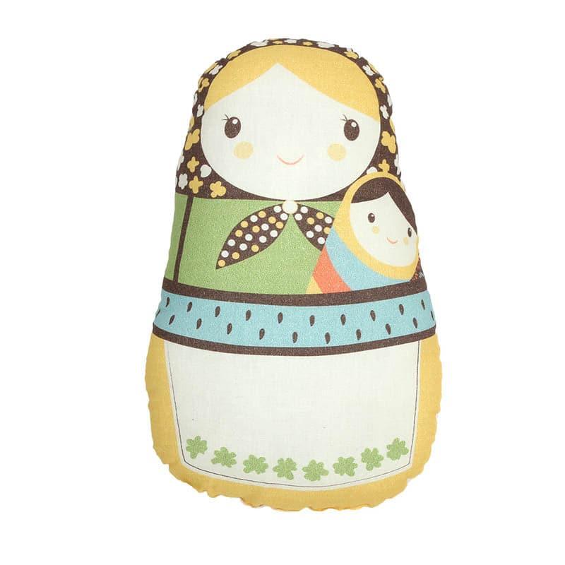 Buy The Little Babushkas Shaped Cushion (Yellow) - Set Of Two Cushion Covers from Vaaree