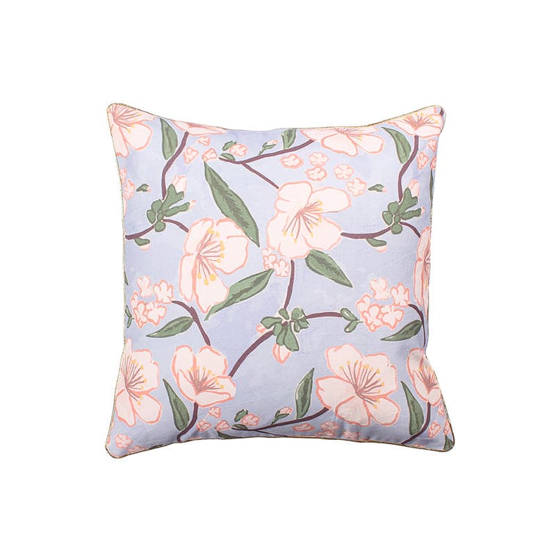 Buy Bageecha Blooms Cushion Cover (Blue) - Set Of Two Cushion Covers from Vaaree