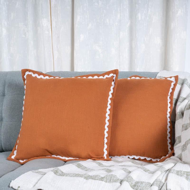 Buy Cushion Covers - Brown Waves Cushion cover - Set Of Two at Vaaree online