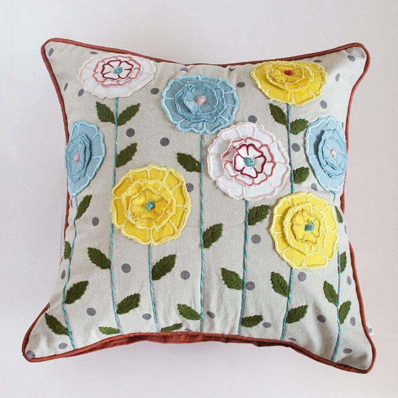 Buy Cushion Covers - Chrysanthemum Embroidered Cushion Cover at Vaaree online