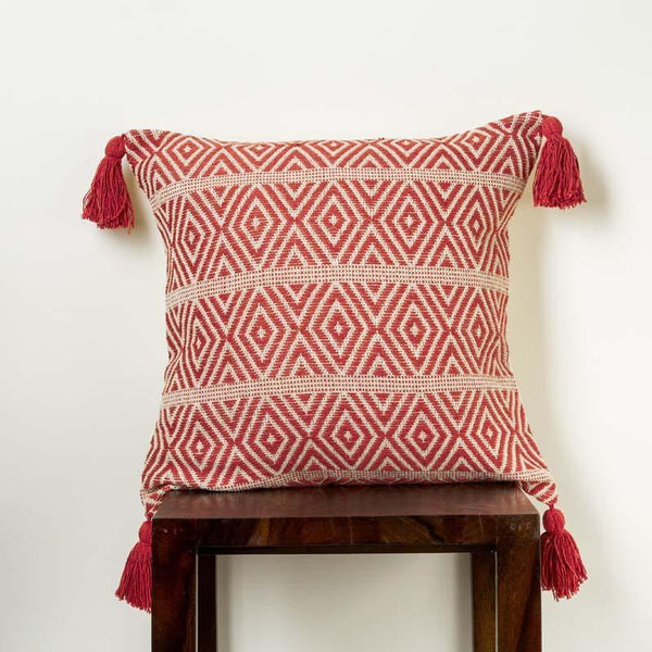 Cushion Covers - Crimson Carved Cushion Cover