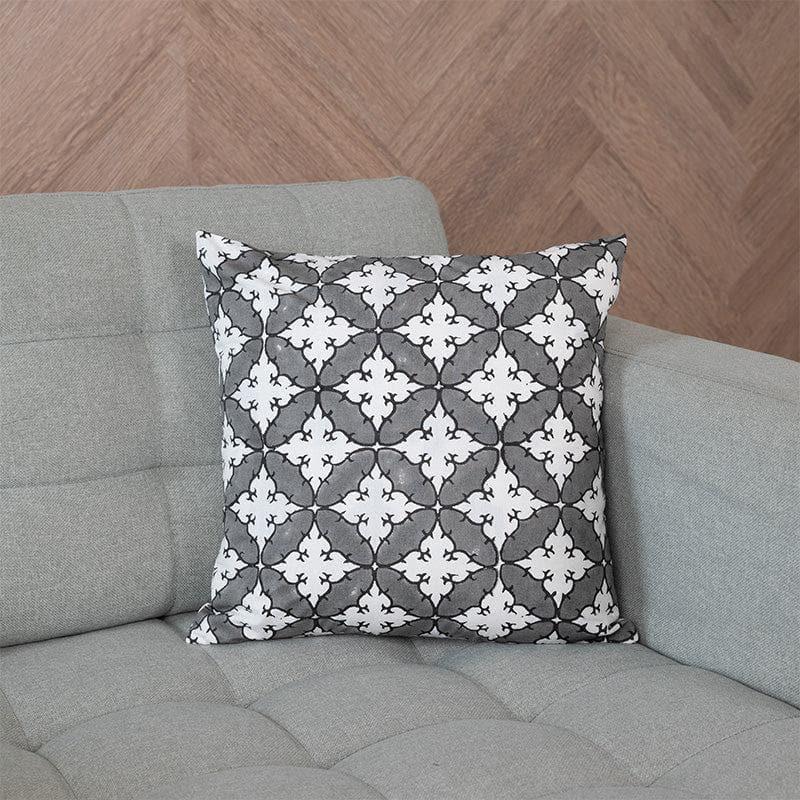 Cushion Covers - Deya Ethnic Printed Cushion Cover - Dark Grey