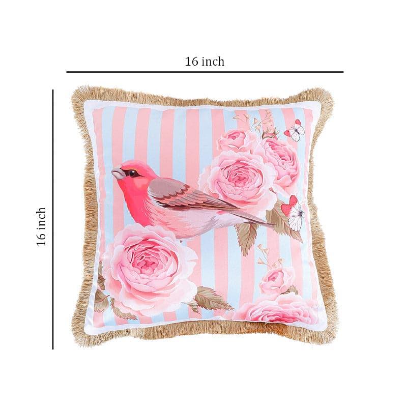 Buy Finch Whimsy Tropical Cushion Cover - Pink Cushion Covers from Vaaree