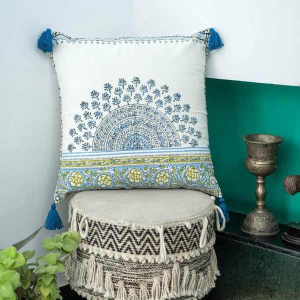 Cushion Covers - Floral Blockprint Cushion Cover