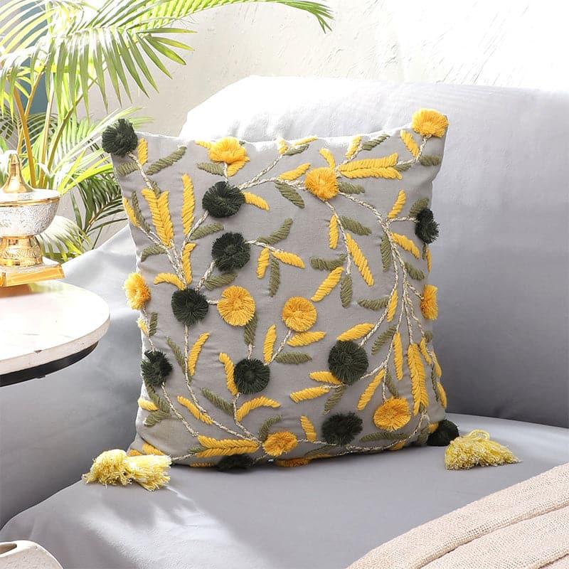 Cushion Covers - Floro Magica Cushion Cover - Grey