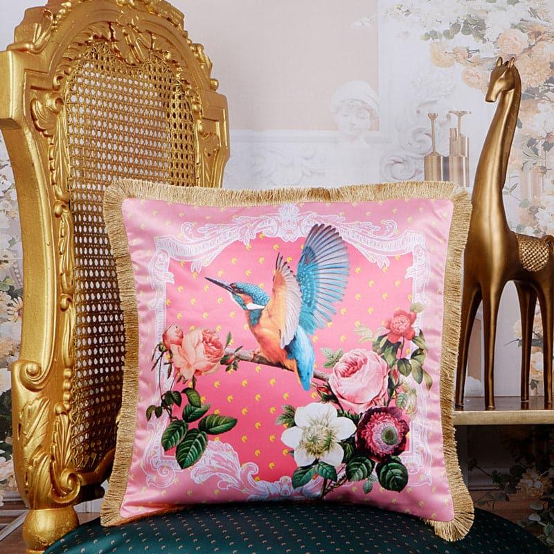 Buy Honey Hummingbird Tropical Cushion Cover - Pink Cushion Covers from Vaaree