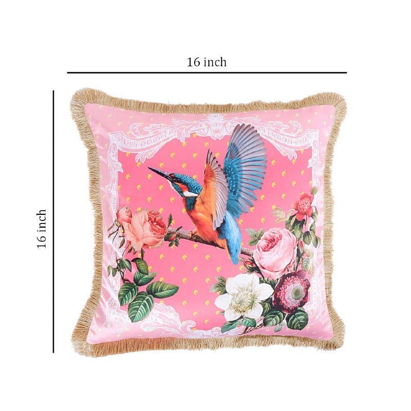 Buy Honey Hummingbird Tropical Cushion Cover - Pink Cushion Covers from Vaaree