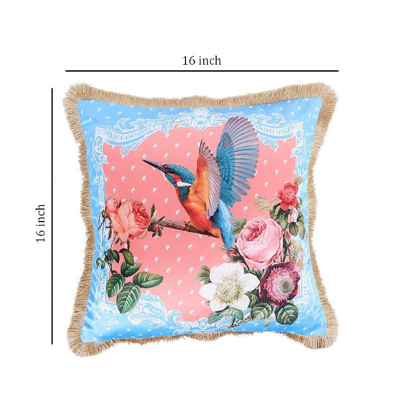 Buy Honey Hummingbird Tropical Cushion Cover - Pink & Blue Cushion Covers from Vaaree