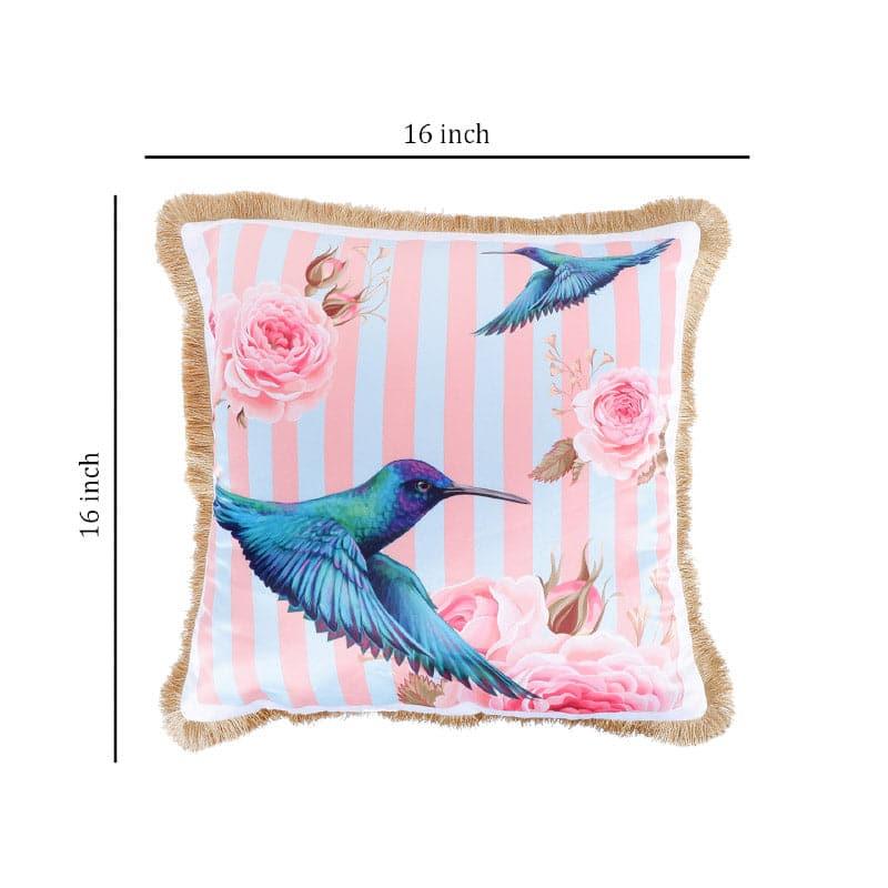 Buy Hummingbird Fantasy Tropical Cushion Cover - Pink Cushion Covers from Vaaree