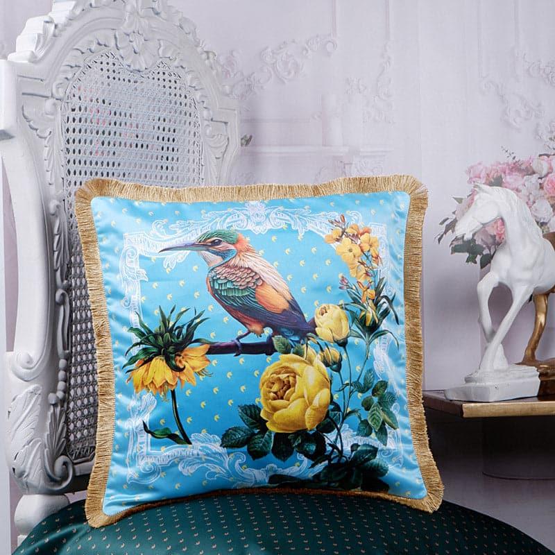Cushion Covers - Hummingbird Flora Tropical Cushion Cover - Blue