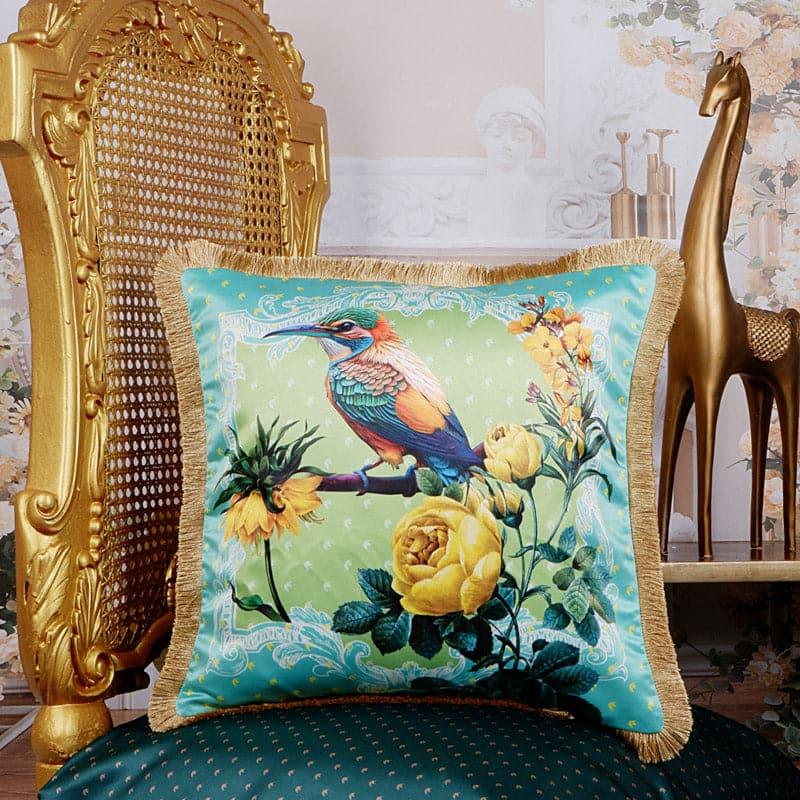 Buy Hummingbird Flora Tropical Cushion Cover - Green Cushion Covers from Vaaree