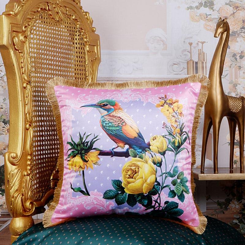 Buy Hummingbird Flora Tropical Cushion Cover - Pink Cushion Covers from Vaaree