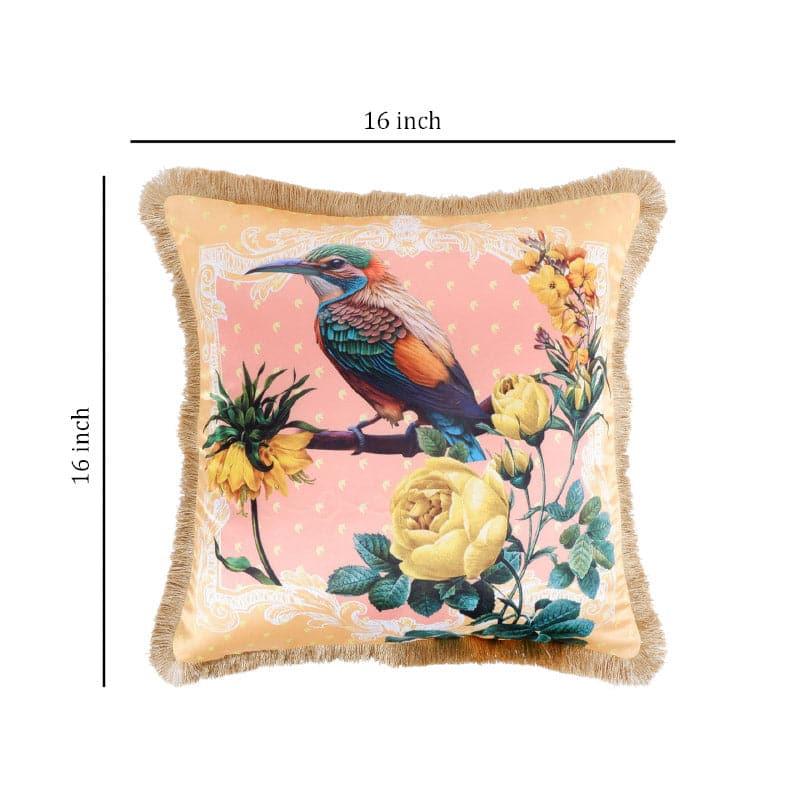 Buy Hummingbird Flora Tropical Cushion Cover - Yellow Cushion Covers from Vaaree