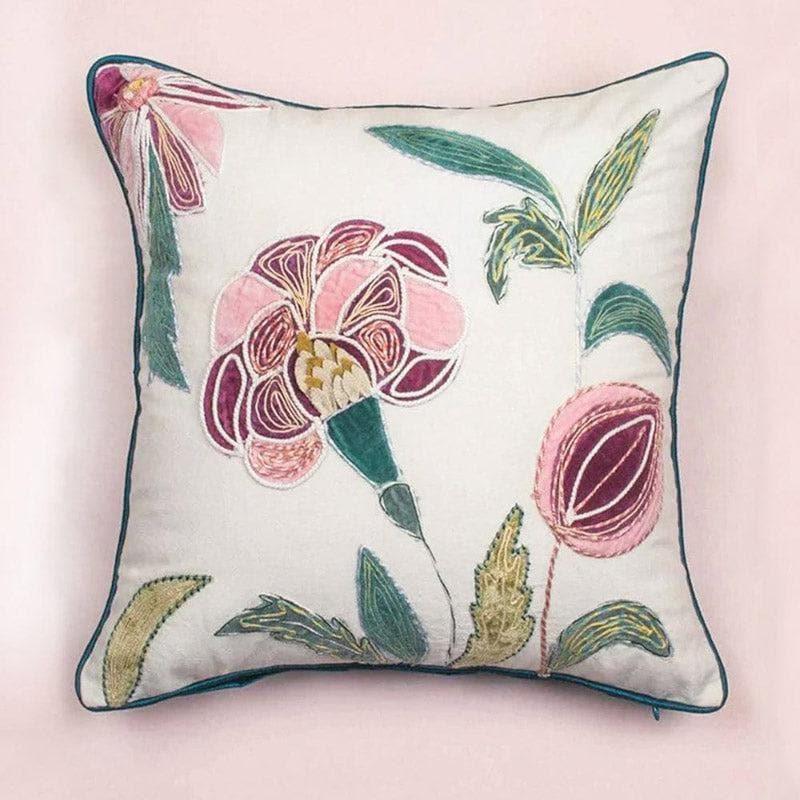 Cushion Covers - Jacobean Rose Embroidered Cushion Cover