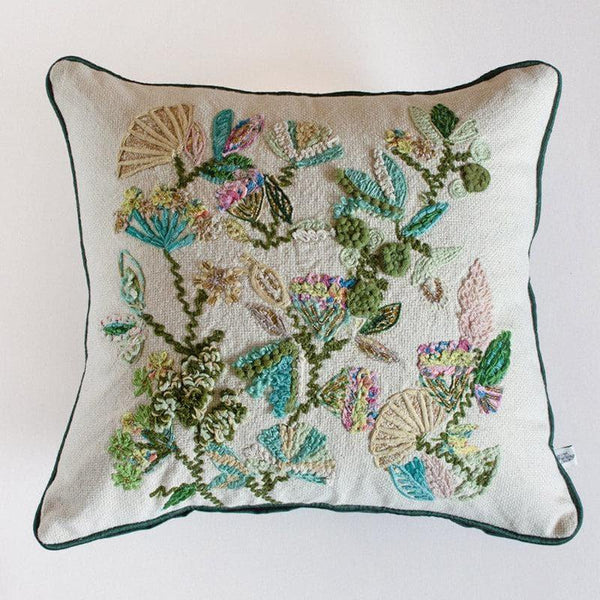 Cushion Covers - Jungle Green Embroidered Cushion Cover