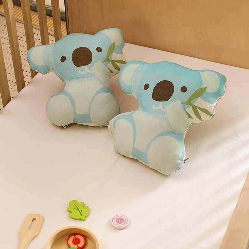 Cushion Covers - The Curious Koala Shaped Cushion (Blue) - Set Of Two