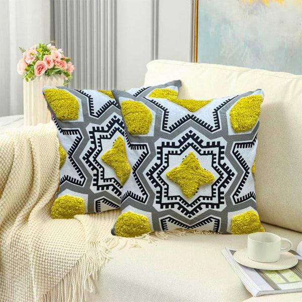 Cushion Covers - Magicia Ethnic Tufted Cushion Cover - Set Of Two