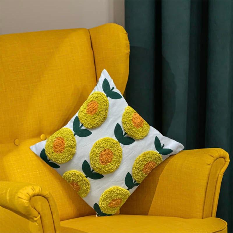 Buy Marigold Charm Tufted Cushion Cover Cushion Covers from Vaaree