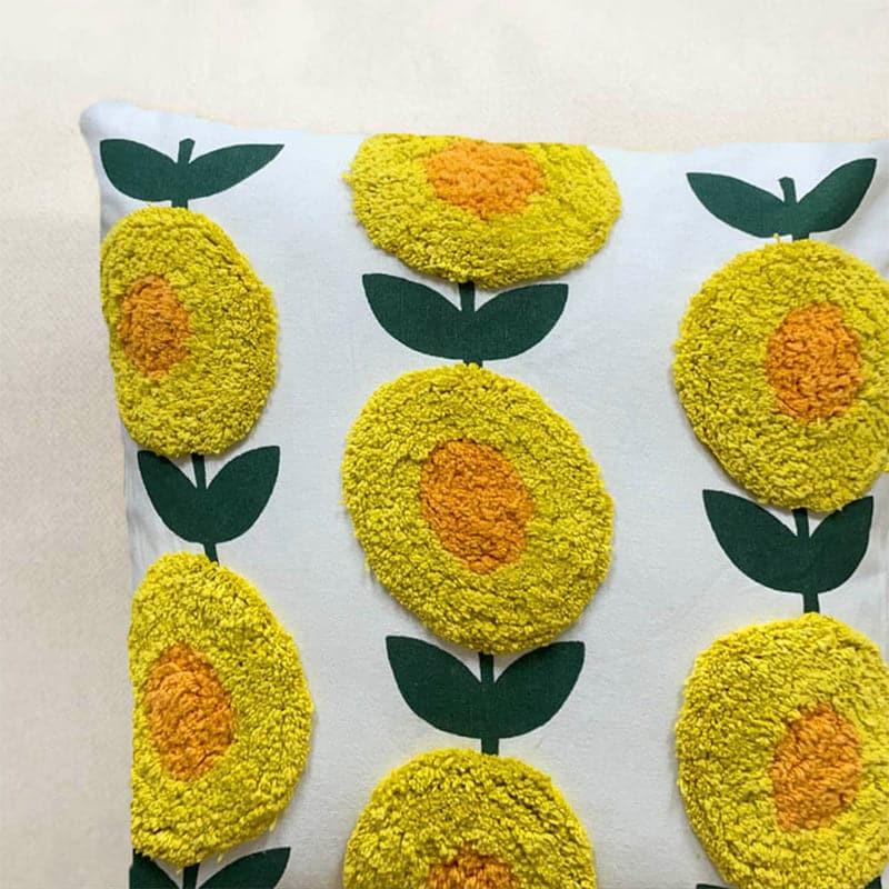 Buy Cushion Covers - Marigold Charm Tufted Cushion Cover at Vaaree online