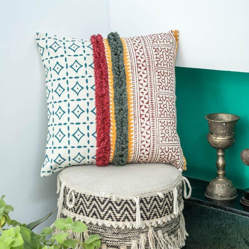 Cushion Covers - Multicolor Fringed Cushion Cover