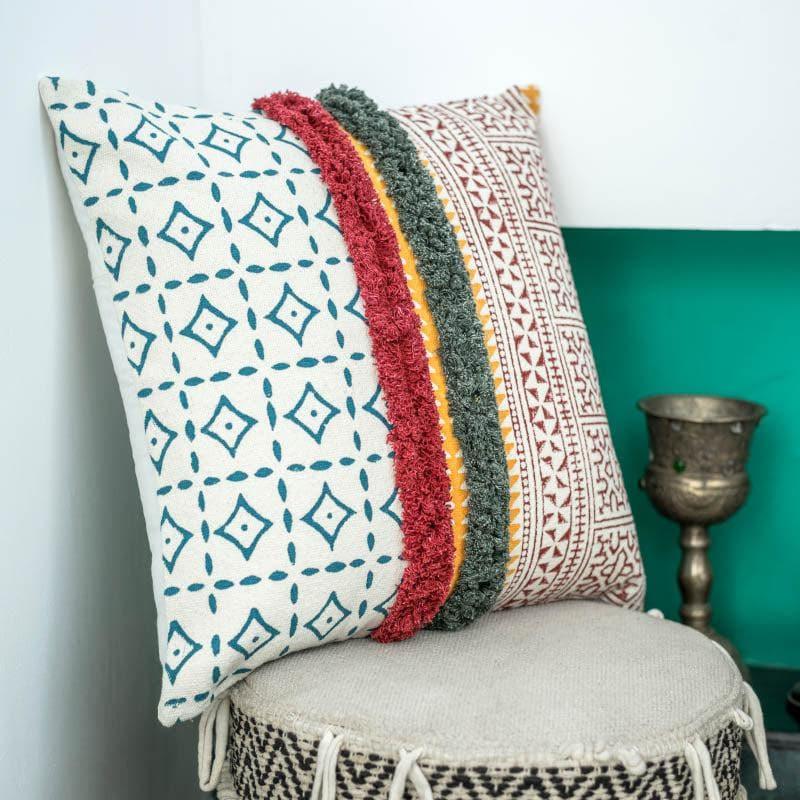 Cushion Covers - Multicolor Fringed Cushion Cover