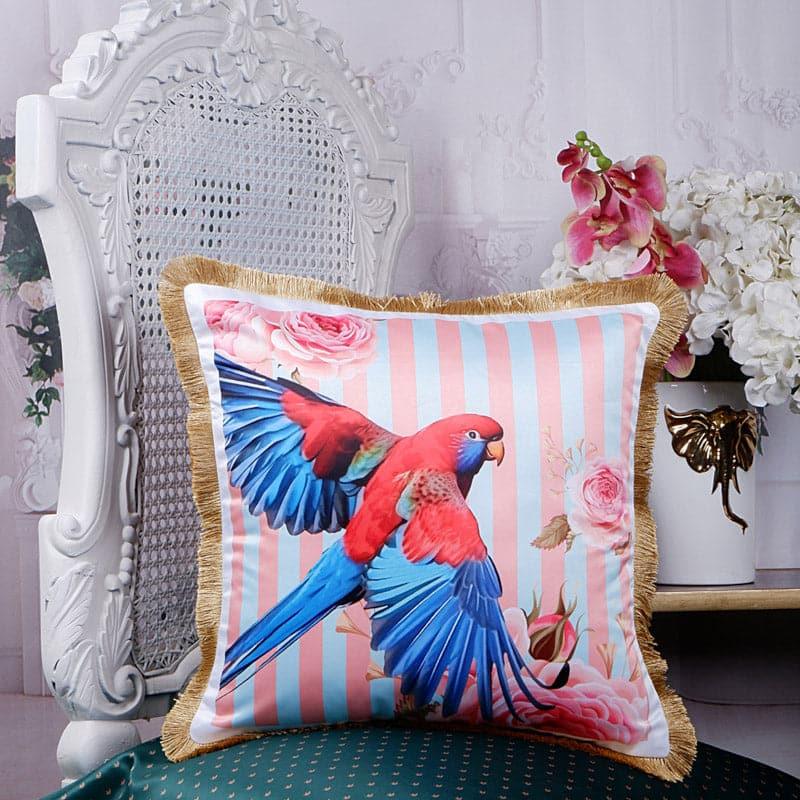 Buy Parrot Fiesta Tropical Cushion Cover - Pink Cushion Covers from Vaaree