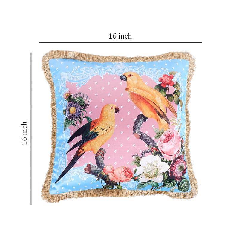 Buy Parrot Love Tropical Cushion Cover - Green & Purple Cushion Covers from Vaaree