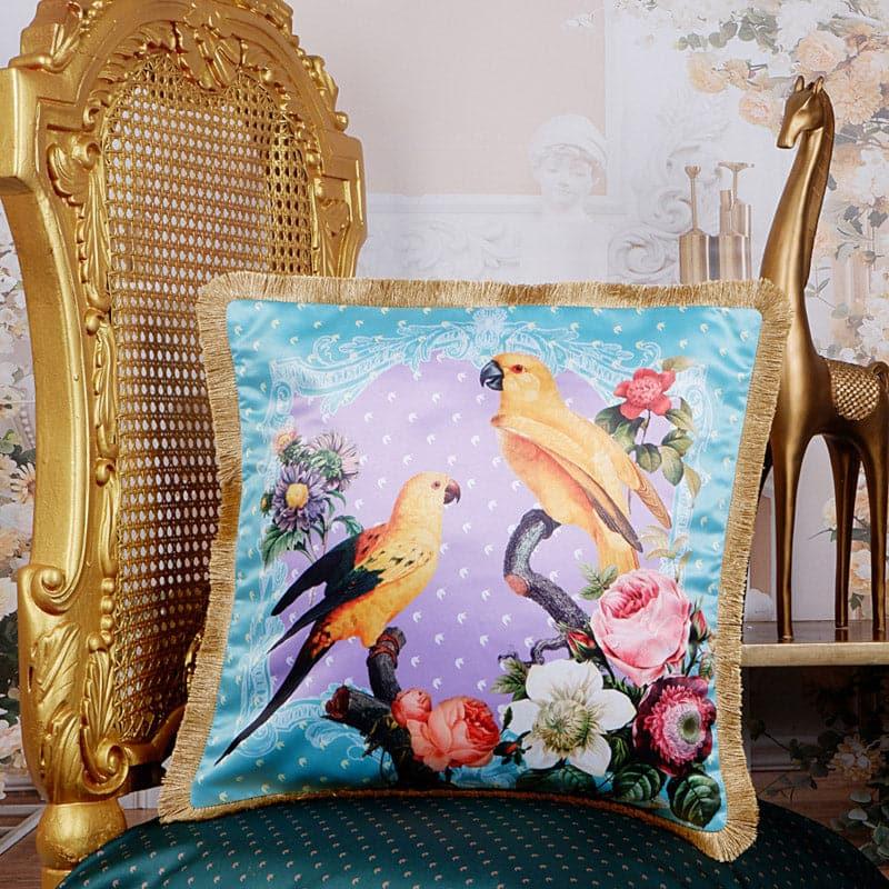 Buy Parrot Love Tropical Cushion Cover - Pink & Blue Cushion Covers from Vaaree