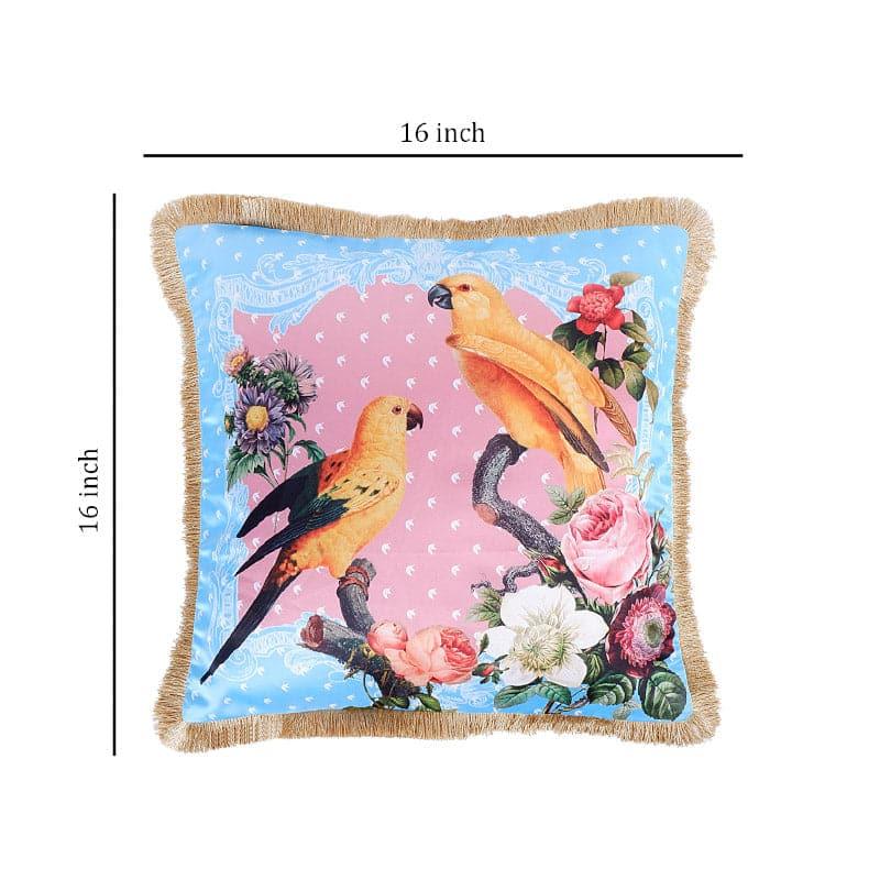 Buy Parrot Love Tropical Cushion Cover - Pink & Blue Cushion Covers from Vaaree