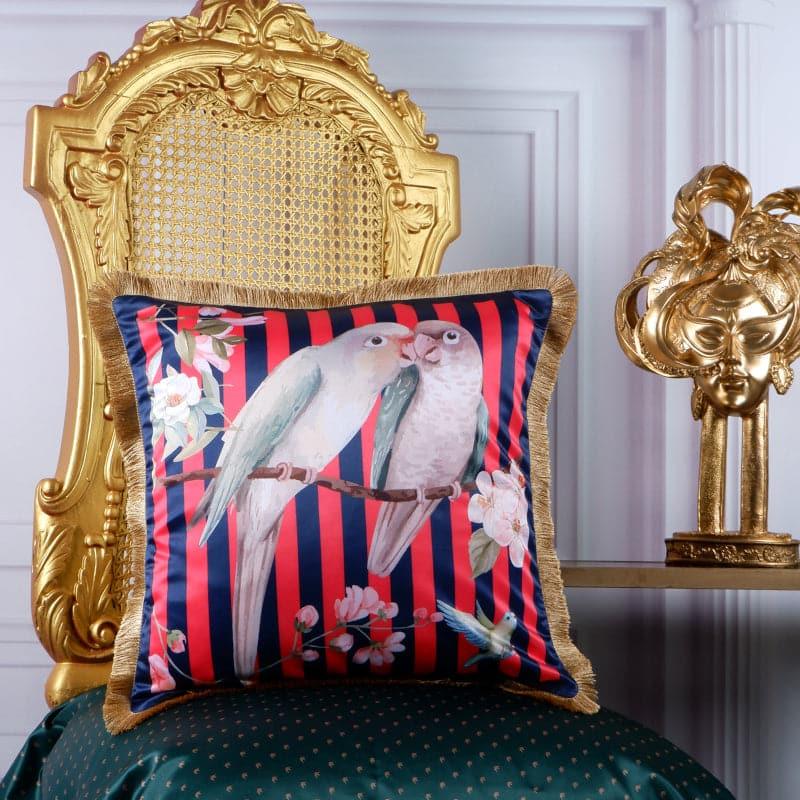 Cushion Covers - Parrot Stripe Play Cushion Cover - Red