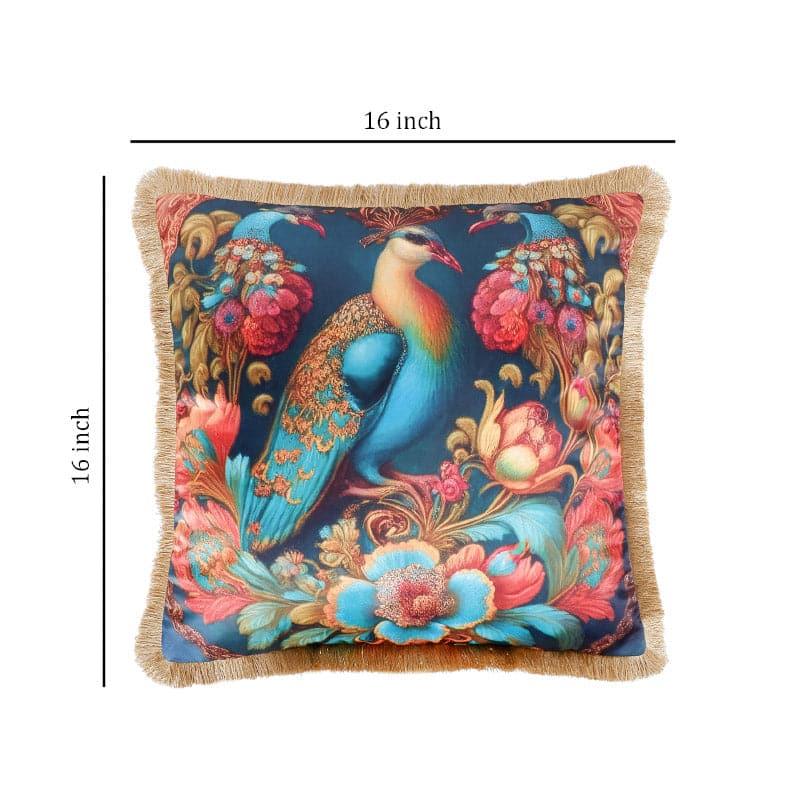 Cushion Covers - Peacock Whimsy Tropical Cushion Cover