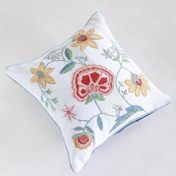 Cushion Covers - Peony Embroidered Cushion Cover