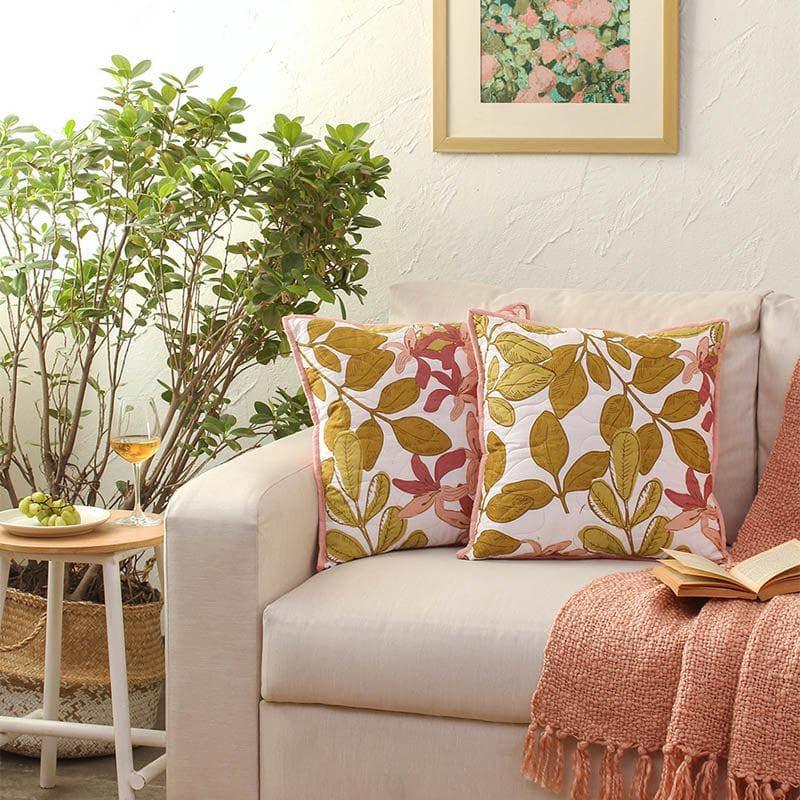 Buy Pallav Cushion Cover - Pink Cushion Covers from Vaaree